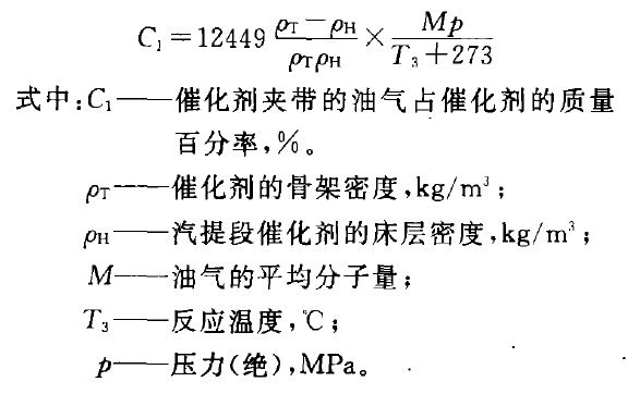 油氣對催化劑的質量百分率